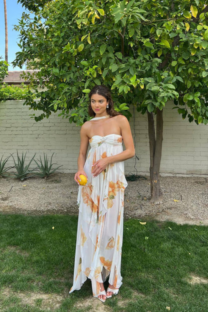 Robe longue élégante dos nu pour femme