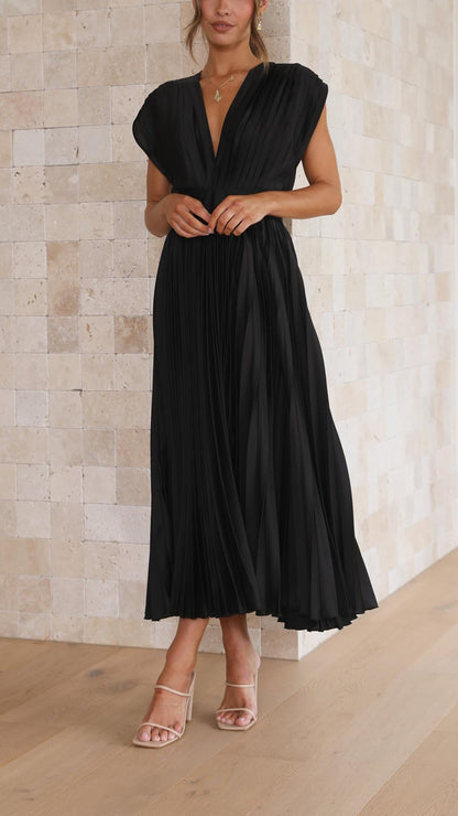Robe longue plissée élégante pour femme