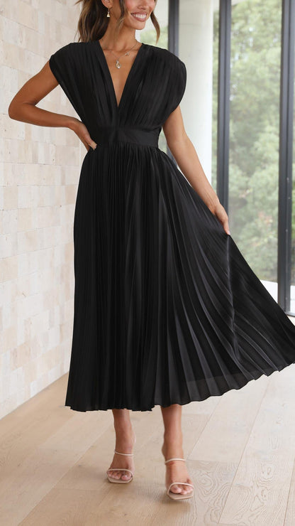 Robe longue plissée élégante pour femme