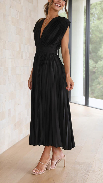 Robe longue plissée élégante pour femme