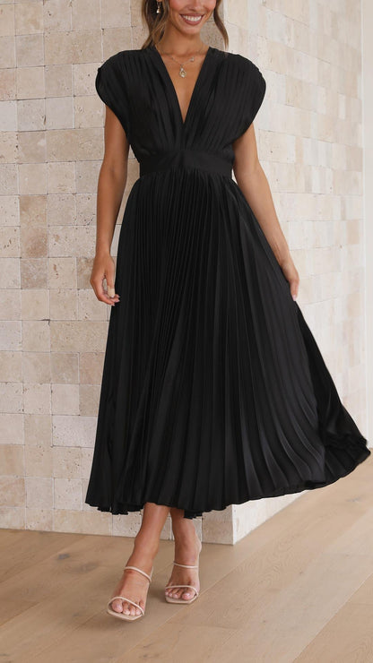 Robe longue plissée élégante pour femme