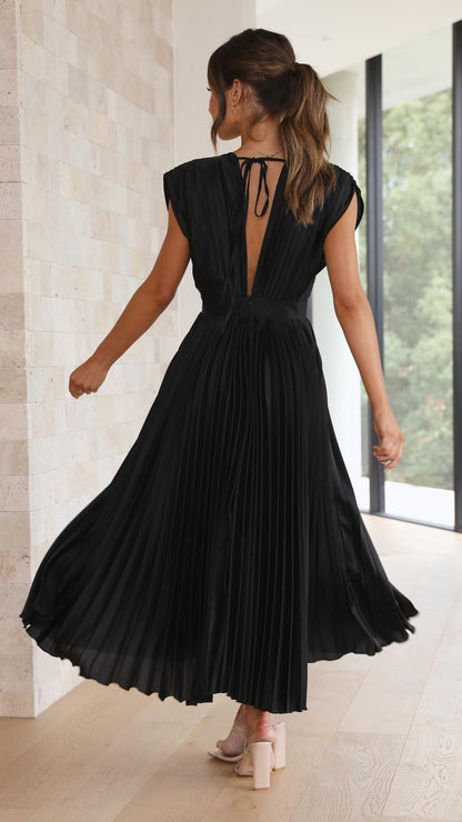 Robe longue plissée élégante pour femme