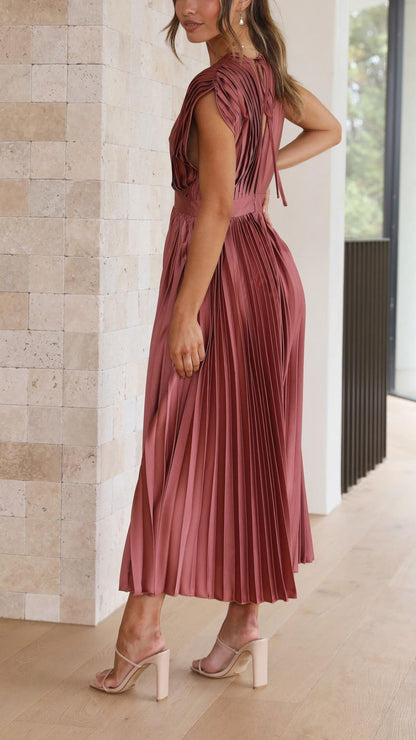 Robe longue plissée élégante pour femme