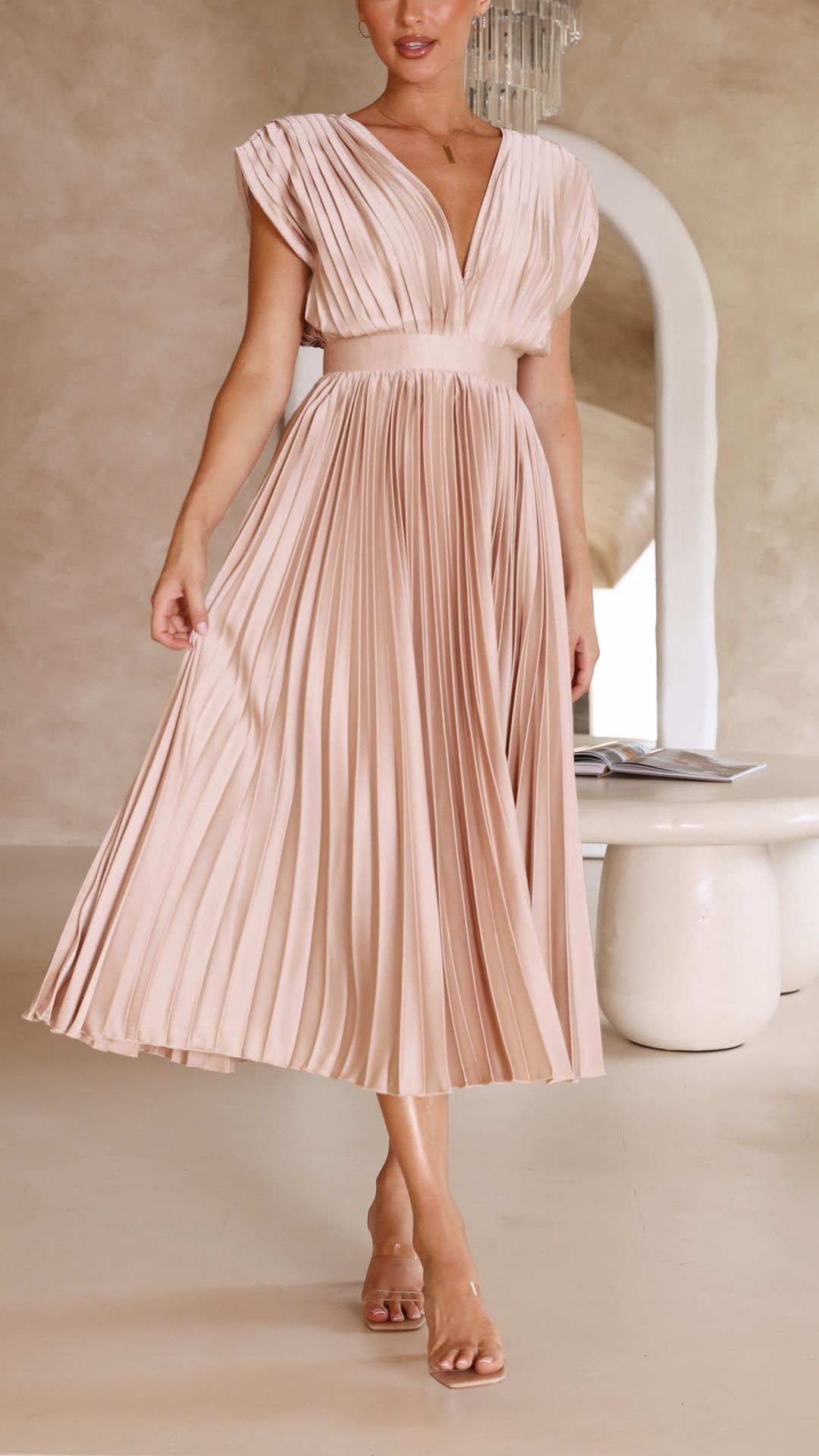 Robe longue plissée élégante pour femme