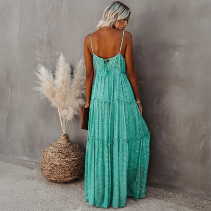 Robe maxi bohème fleurie pour femme