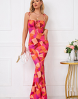 Robe Maxi Bodycon Fleurie Femme – Silhouette Ajustée à Ourlet Évasé