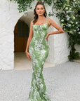 Robe Maxi Bodycon Fleurie Femme – Silhouette Ajustée à Ourlet Évasé