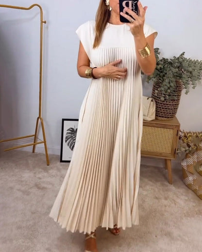 Robe maxi fluide plissée pour femmes, idéale pour les cocktails