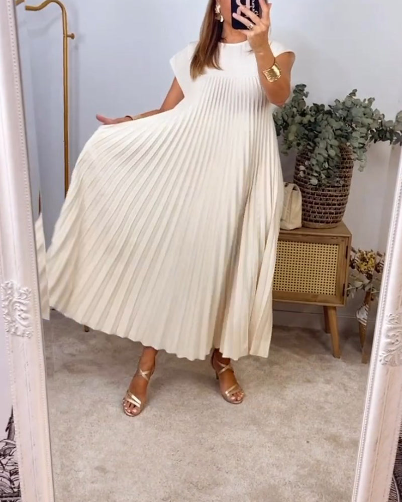 Robe maxi fluide plissée pour femmes, idéale pour les cocktails