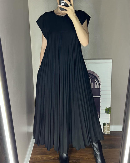 Robe maxi fluide plissée pour femmes, idéale pour les cocktails