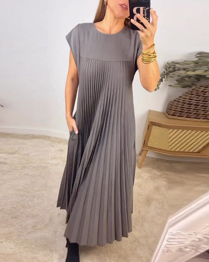Robe maxi fluide plissée pour femmes, idéale pour les cocktails
