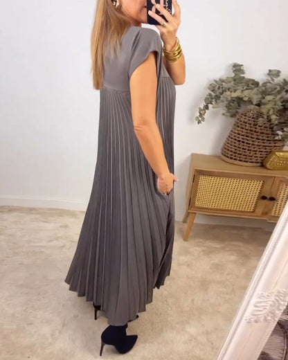 Robe maxi fluide plissée pour femmes, idéale pour les cocktails
