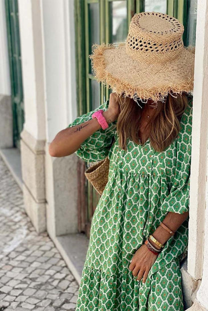 Robe maxi verte pour femme