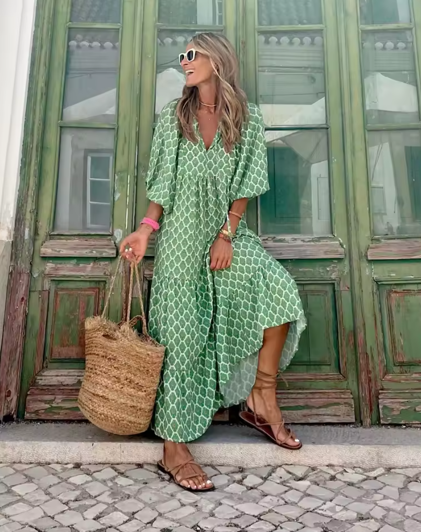 Robe maxi verte pour femme