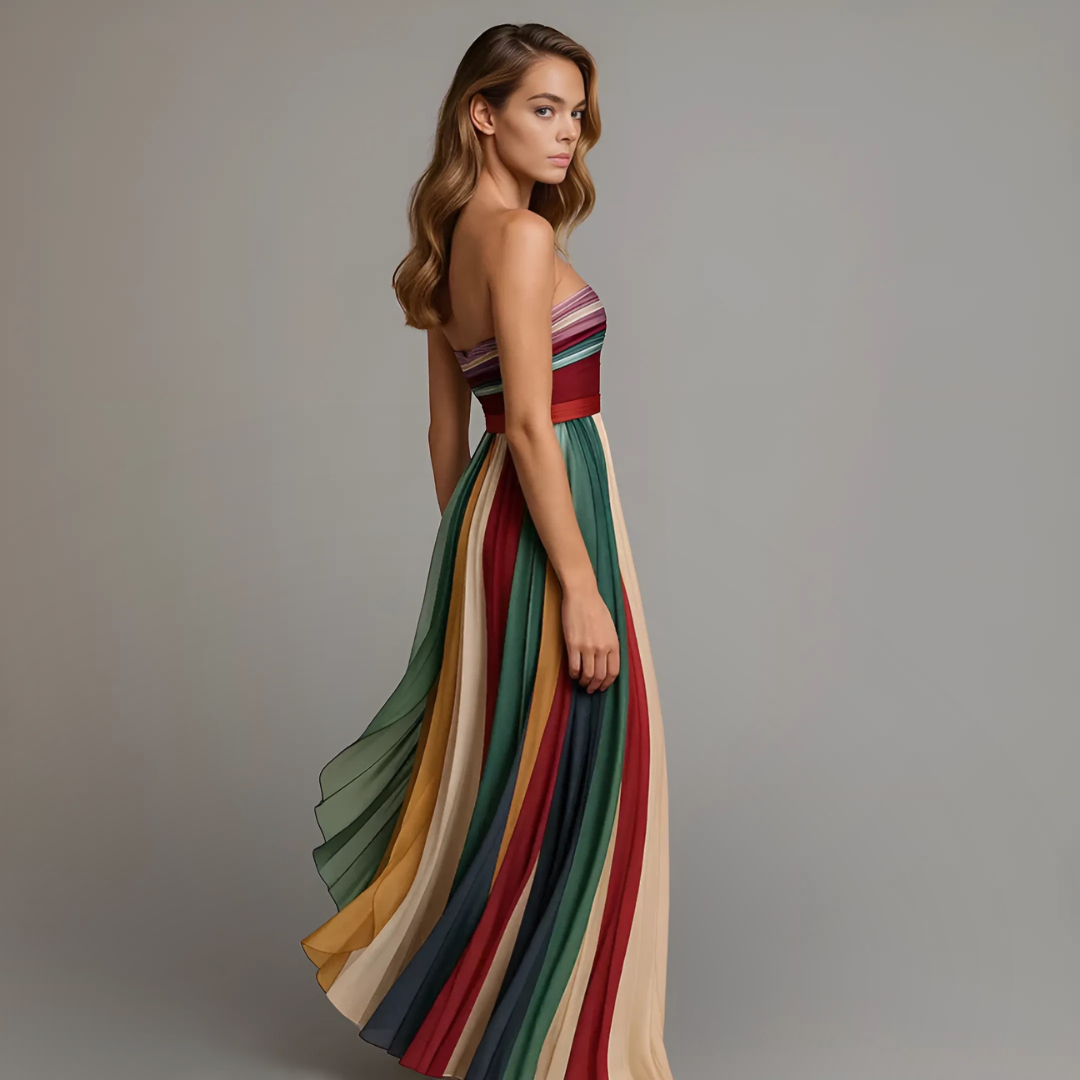Robe longue glamour de fête pour femme