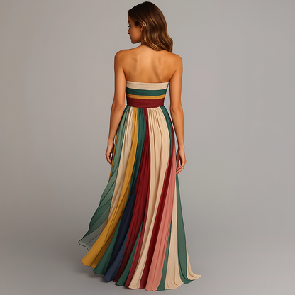 Robe longue glamour de fête pour femme