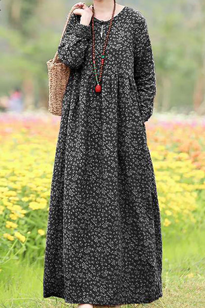 Robe longue maxi à manches longues pour femme