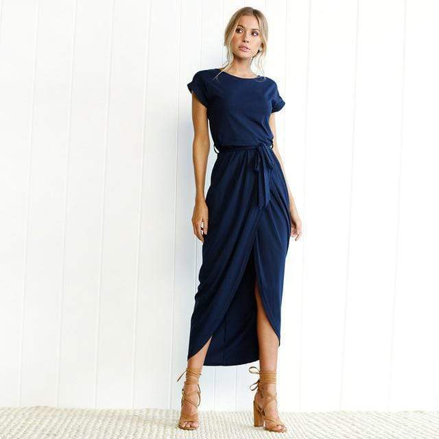 Robe longue fendue pour femme