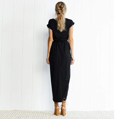 Robe longue fendue pour femme