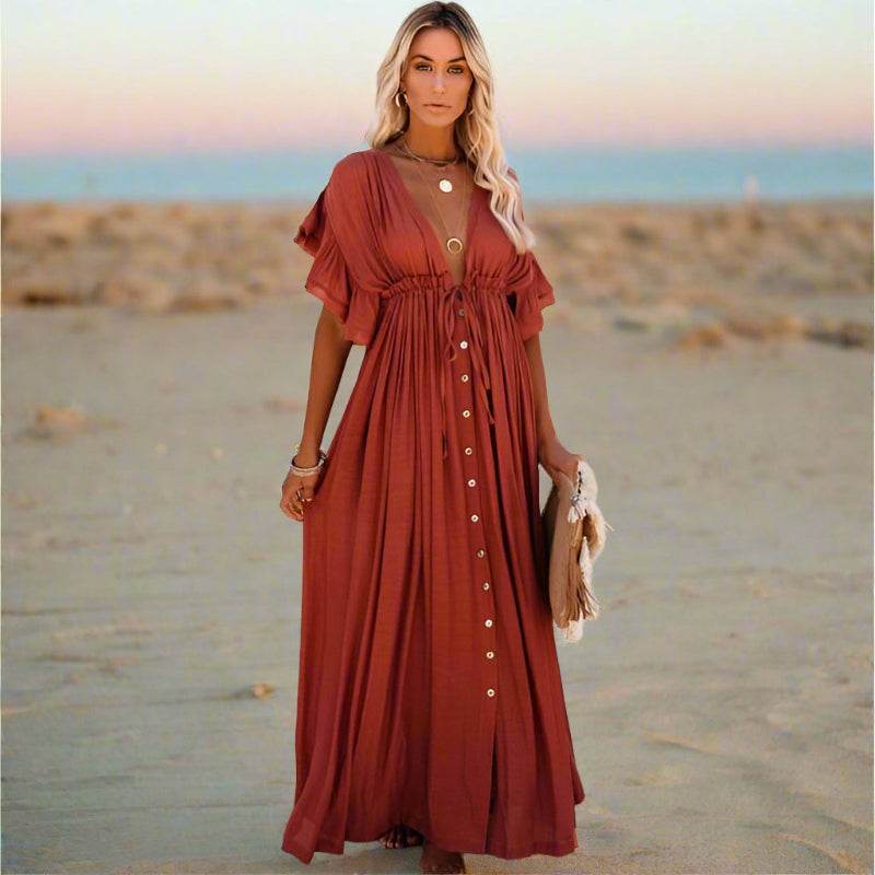 Robe longue femme - Paréo d'été pour la plage
