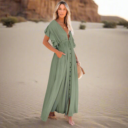 Robe longue femme - Paréo d'été pour la plage