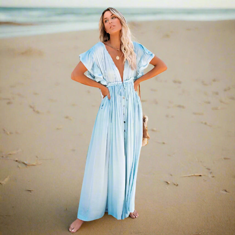 Robe longue femme - Paréo d'été pour la plage