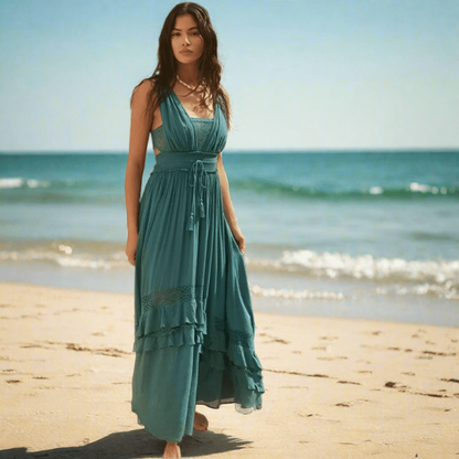 Robe longue femme pour les journées d'été à la plage