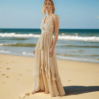 Robe longue femme pour les journées d'été à la plage
