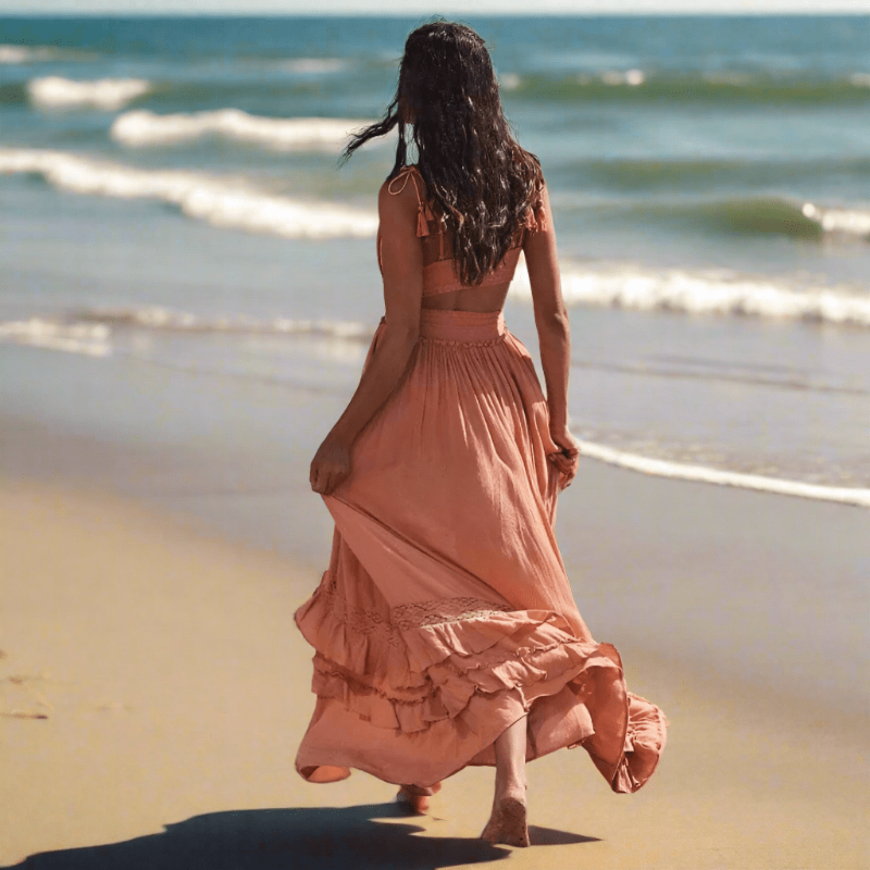 Robe longue femme pour les journées d'été à la plage