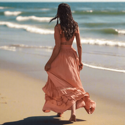 Robe longue femme pour les journées d'été à la plage