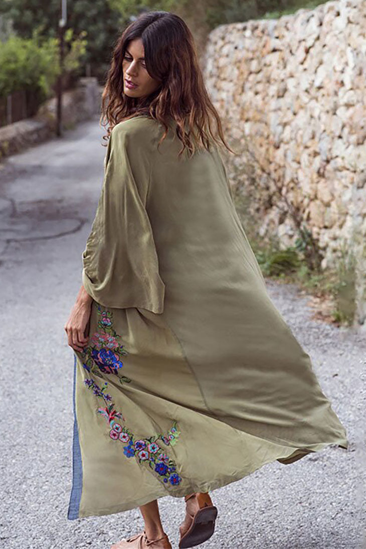 Robe maxi femme avec manches kimono