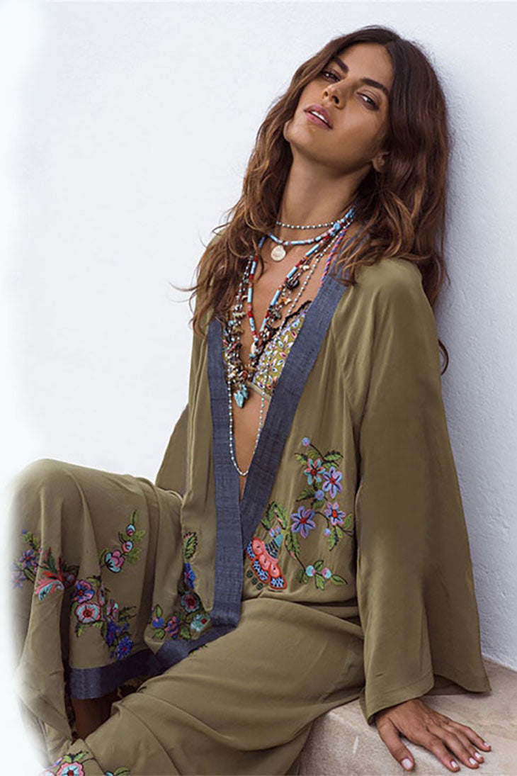 Robe maxi femme avec manches kimono
