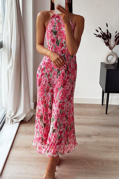 Robe longue rose pour femme
