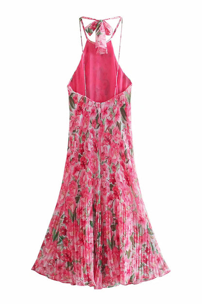 Robe longue rose pour femme