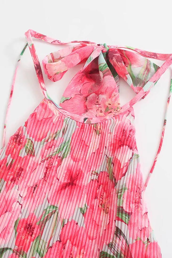Robe longue rose pour femme