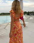 Robe Maxi Femme à Volants – Détail Dos Nu Fluide
