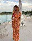 Robe Maxi Femme à Volants – Détail Dos Nu Fluide
