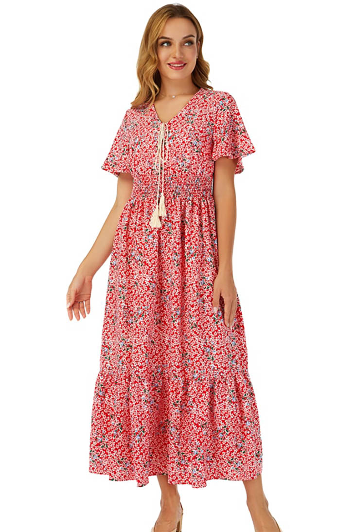 Robe maxi rouge pour femme