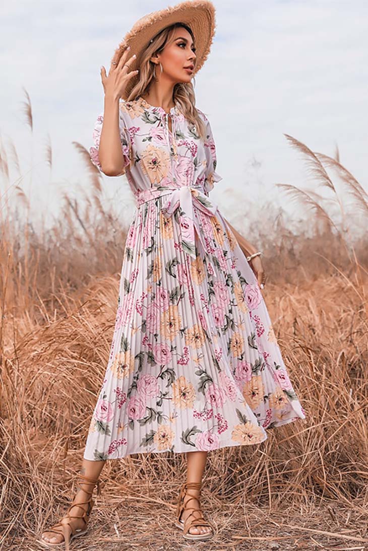 Robe maxi à volants pour femme