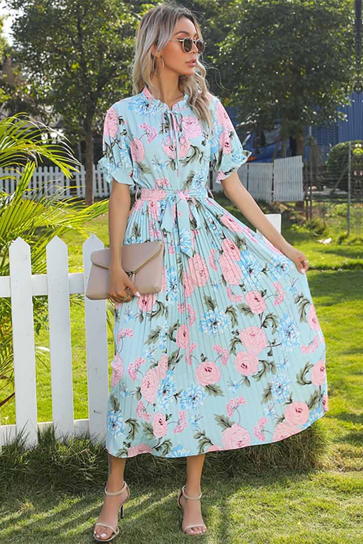 Robe maxi à volants pour femme