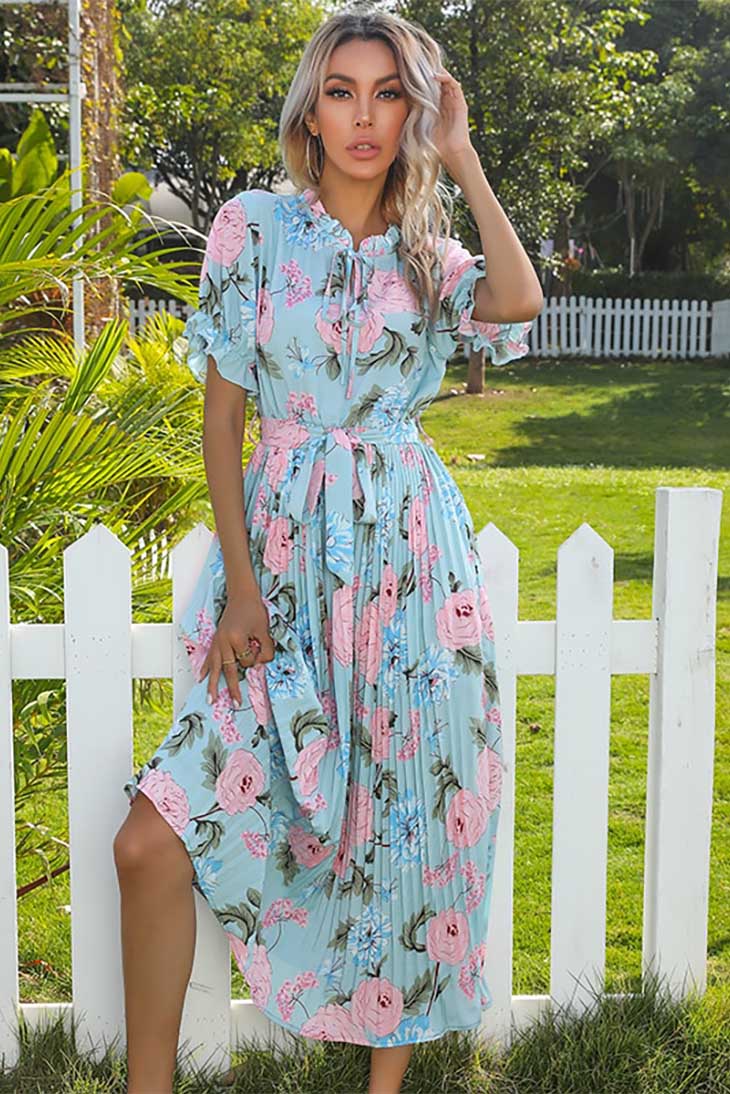 Robe maxi à volants pour femme