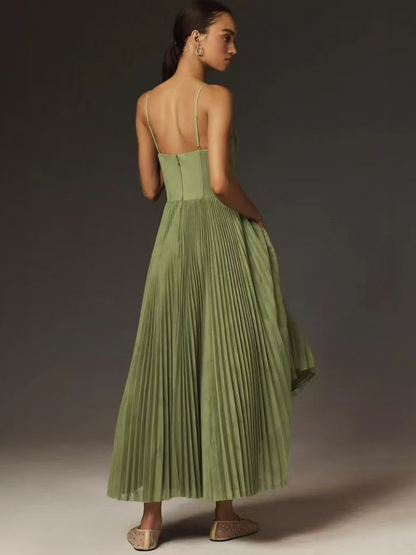 Robe maxi plissée sculptée pour femme