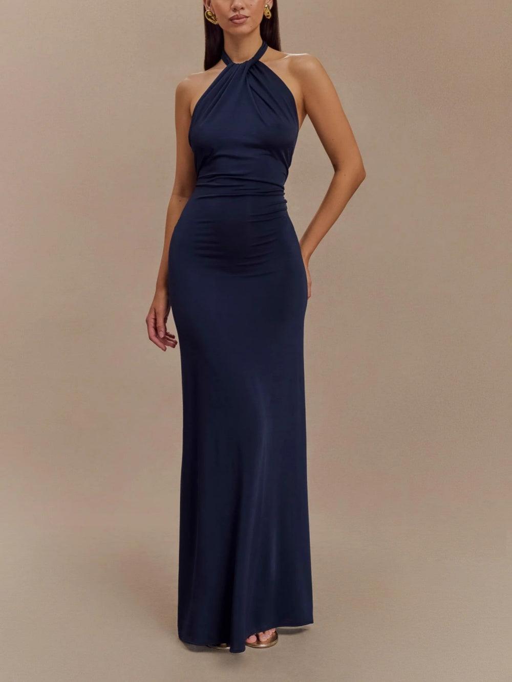 Robe longue dos nu fluide pour femme