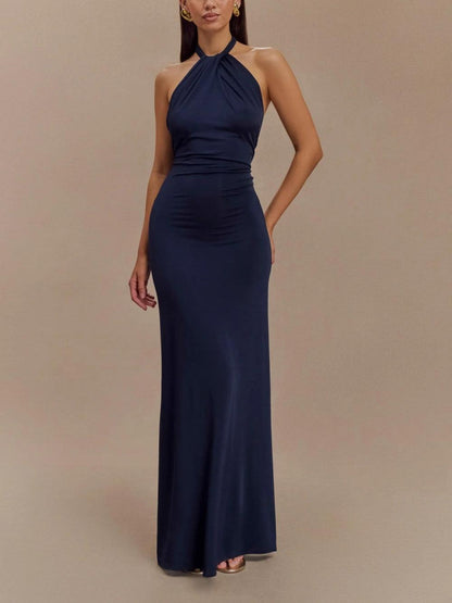 Robe longue dos nu fluide pour femme