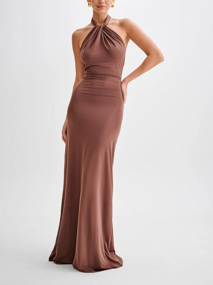 Robe longue dos nu fluide pour femme