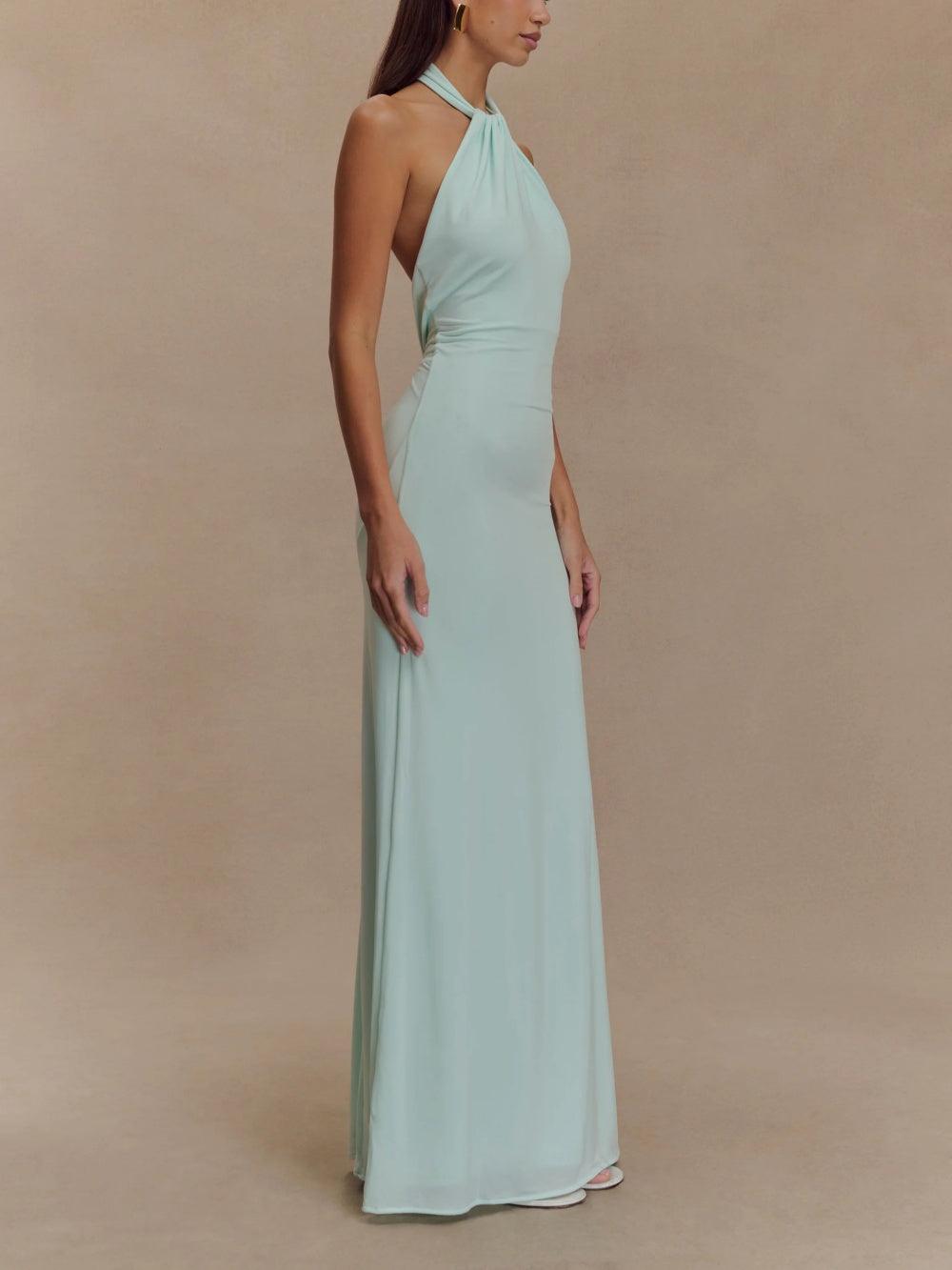 Robe longue dos nu fluide pour femme