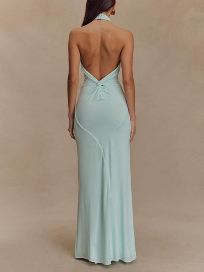 Robe longue dos nu fluide pour femme