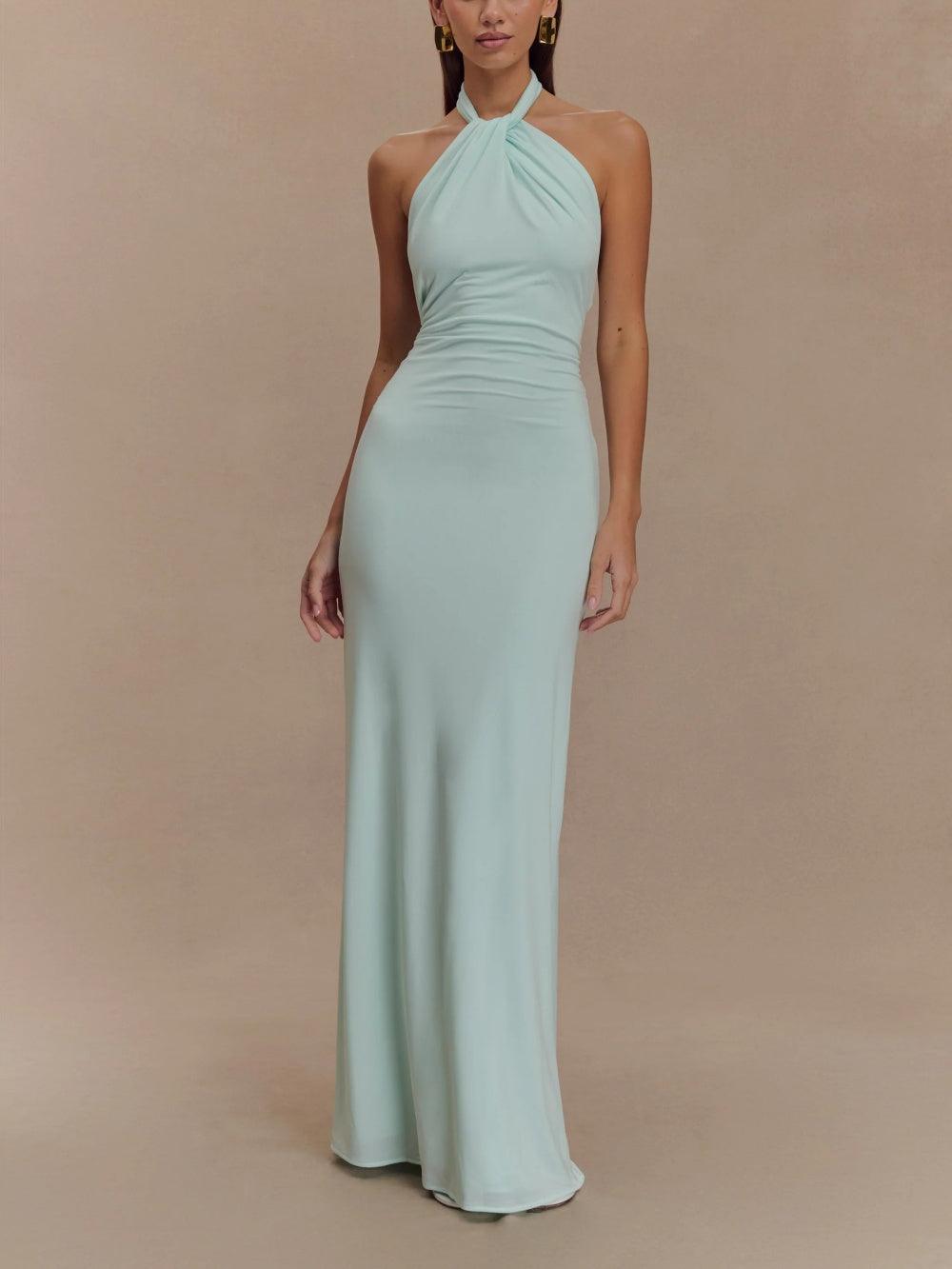 Robe longue dos nu fluide pour femme