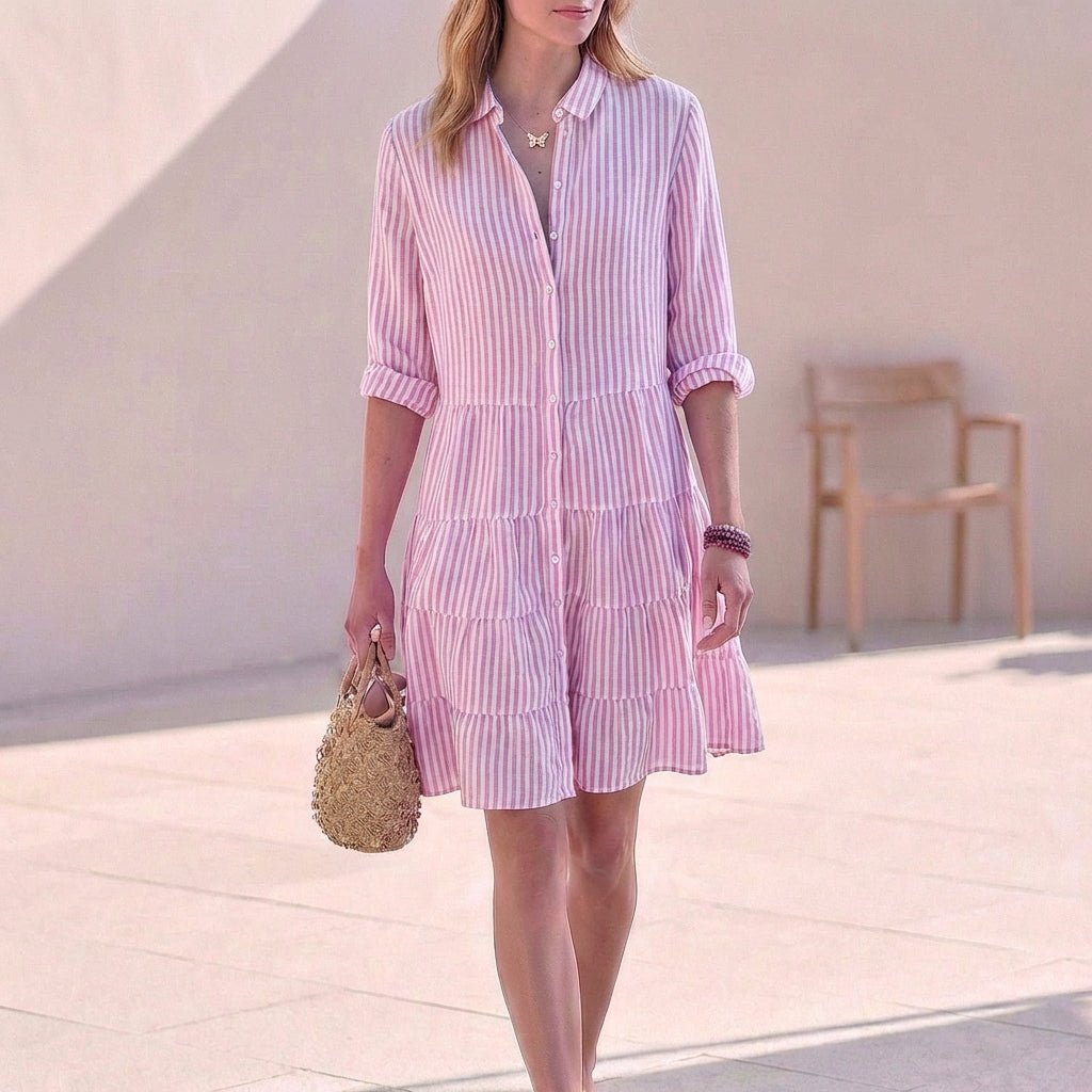 Robe Mini Femme en tissu léger, à volants, coupe fluide – Menvelo