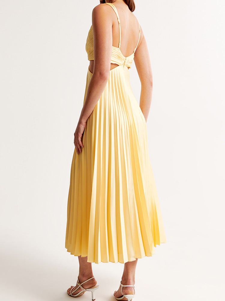 Robe longue à col en V pour femmes - Tenue élégante de soirée pour invitées de mariage
